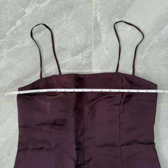 Women’s Massimo Dutti Studio Spaghetti Strap High Slit Formal Dress 9276 Medium - Picture 15 of 16